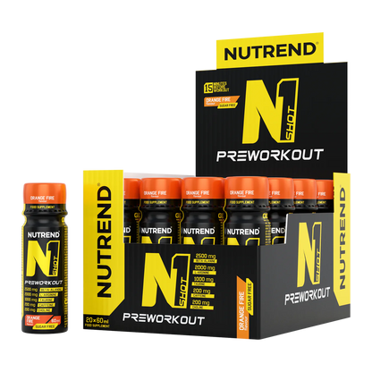 Energizant pre-antrenament n1 shot, 60 ml Portocale