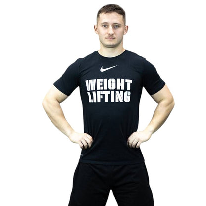 Мужская футболка casual Nike Weightlifting WM Tee APS325 - 010 black/white