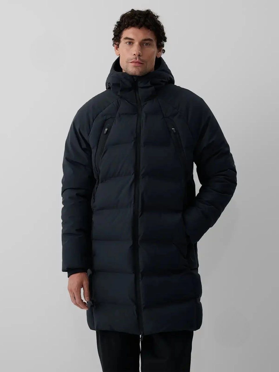 Мужская длинная стеганая куртка 4F M1215 4FWAW26TTJAM1215 deep black