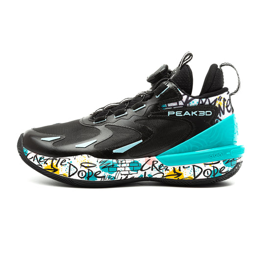 Кроссовки детские для баскетбола Peak 3D EKT53020A black/leaf green